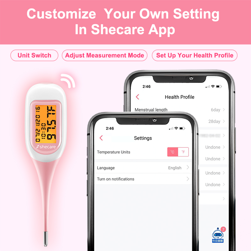 Basal Body Thermometer with Bluetooth, High-Precision BBT Oral Thermometer  for Ovulation Tracking, 1/100th Accurate Degree Fertility Thermometer with  APP for Natural Family Planning, Fever : : Health & Personal Care